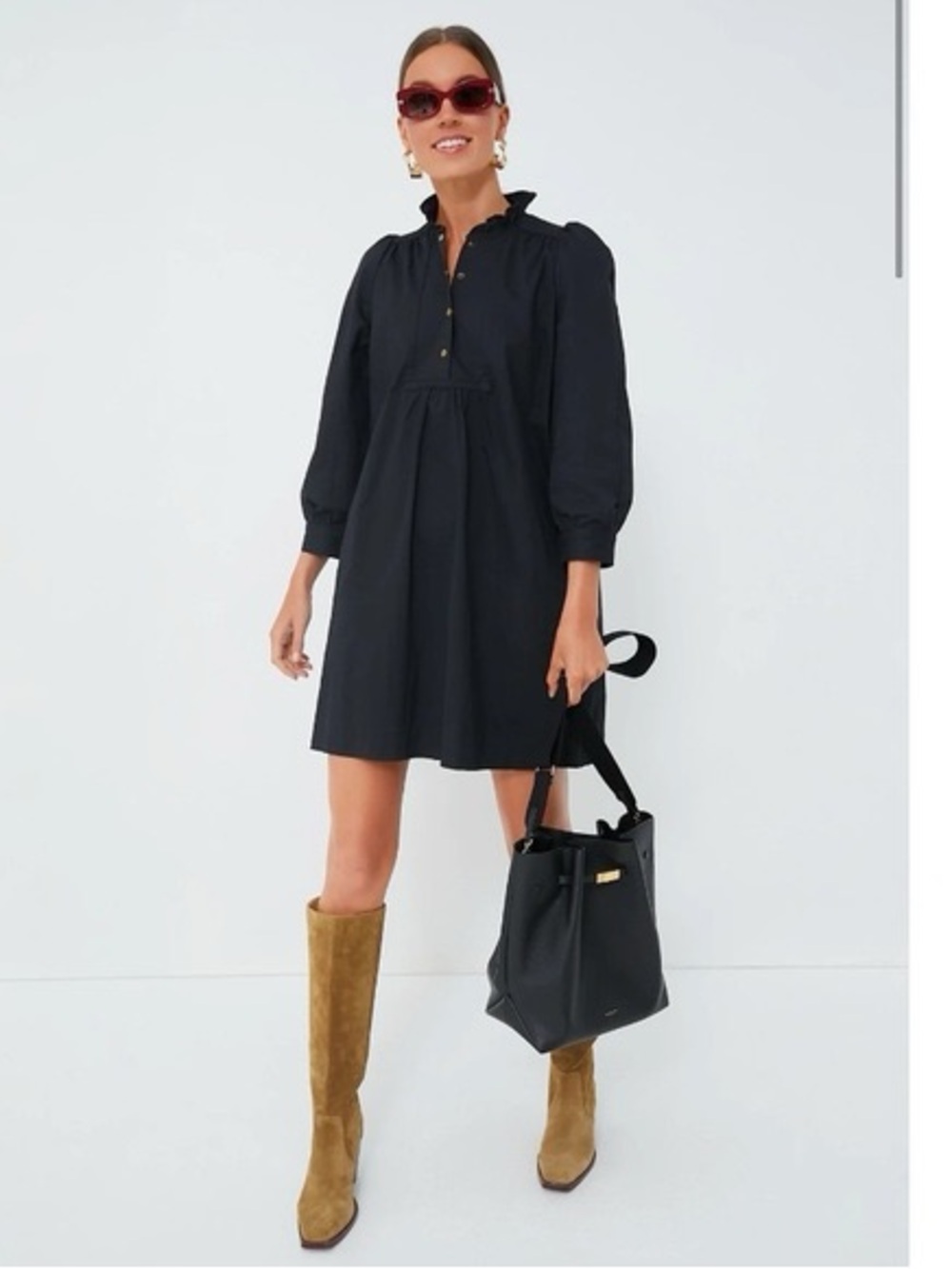 Pomander Place Tuckernuck Claiborne Shift Dress Size M Mini Black